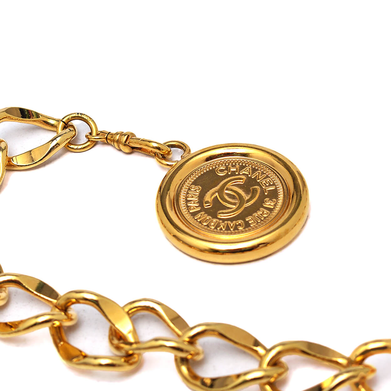 Chanel - Gold Tone Chain w Vintage Madallion Belt